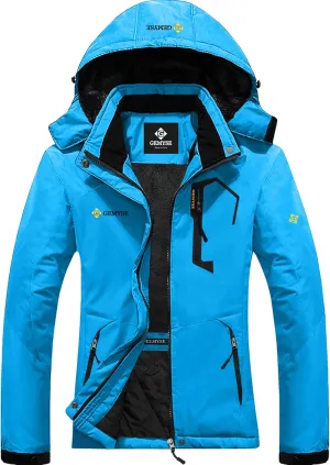 GEMYSE Women's Ski Snow Jacket Warm Winter Waterproof Coat Snowboard Rain Jacket Hooded Windproof Windbreaker