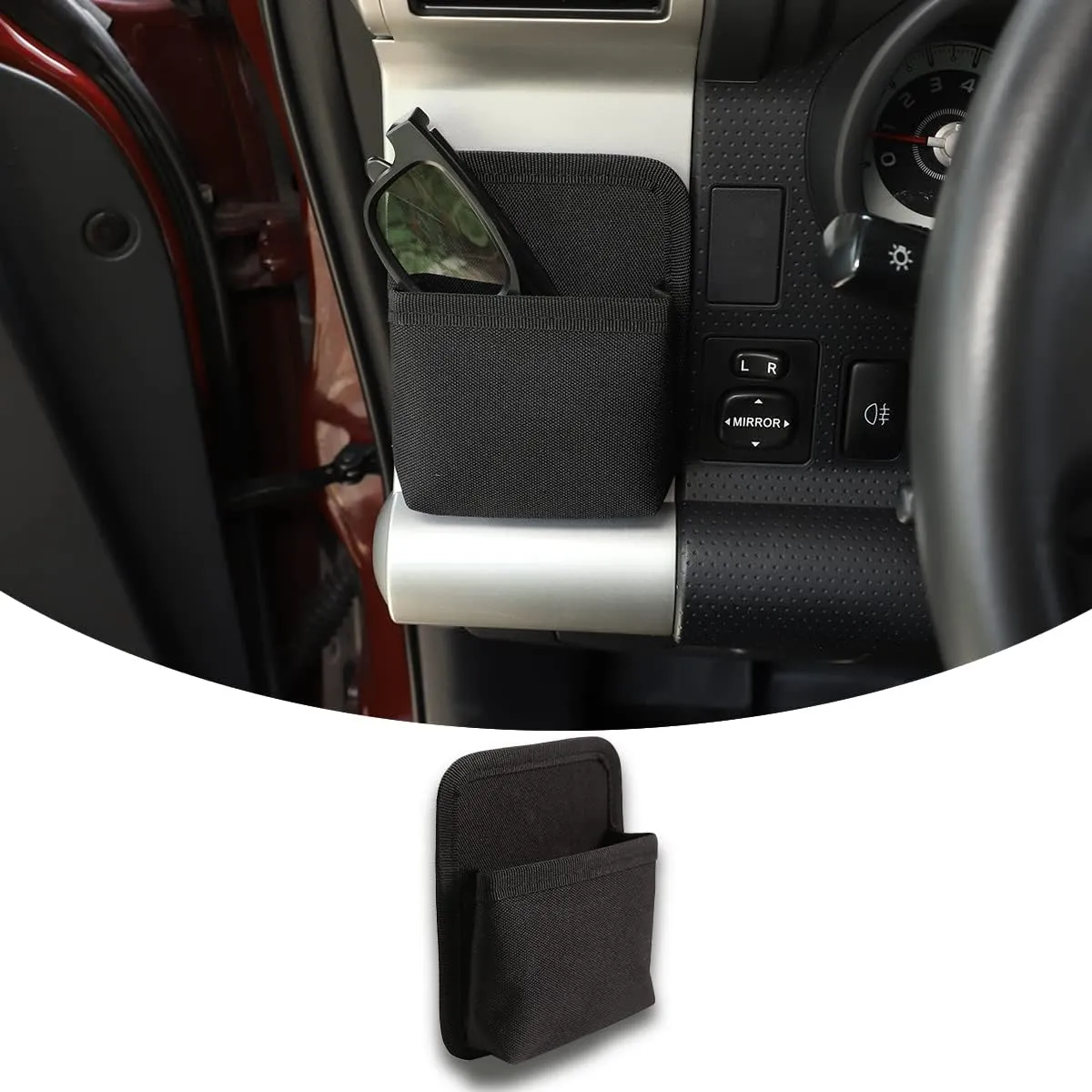 Generic Car Air Vent Storage Bag Fit for Toyota FJ Cruiser 2007-2021 Multifunction Organizer Pouch Storage Sunglasses Coin Key Card Case, Black, KiTen