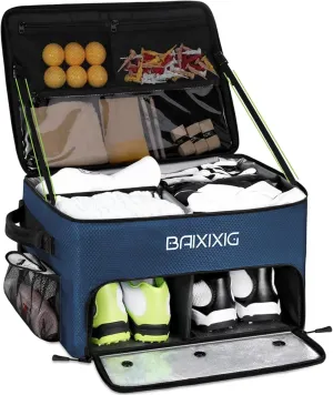 Golf Trunk Organizer, Waterproof Car Golf Locker with Separate Ventilated Compartment for 2 Pair Shoes, Golf Storage for Balls, Tees, Cap, Clothes, Gloves, Accessories, Gifts for Men, Women