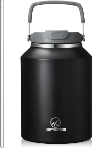Gpeng 40 oz Tumbler with Handle, Water Bottles with Straw Lid, Insulated Stainless Steel Travel Mug Cup Holder Friendly, Keep Drinks Cold or Hot for 48  Hours