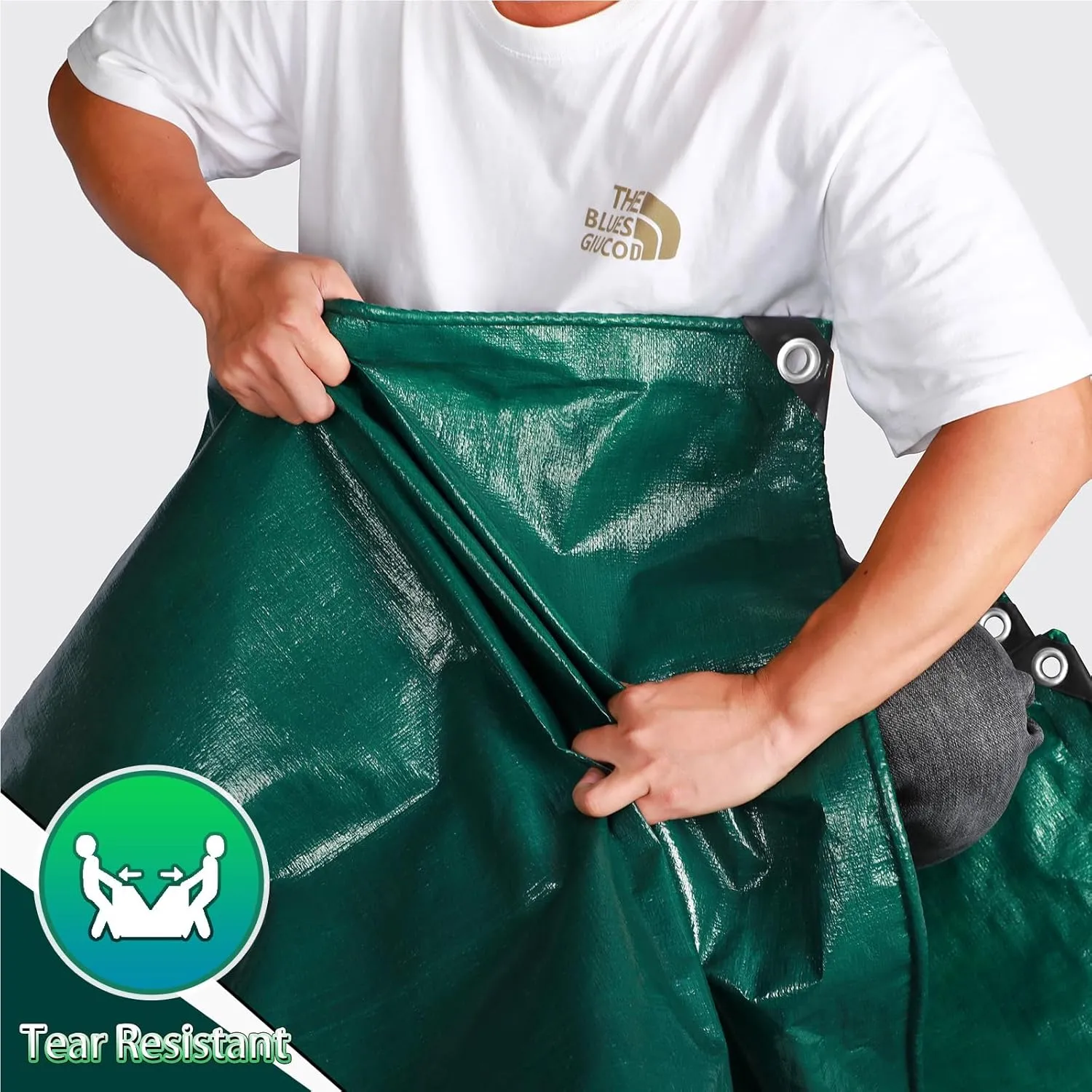 Green Heavy Duty Tarp 10x12 Feet, 12 Mil Thick Waterproof Poly Tarps Cover UV Resistant, Rip & Tear Proof with Metal Grommets Every 20 Inche