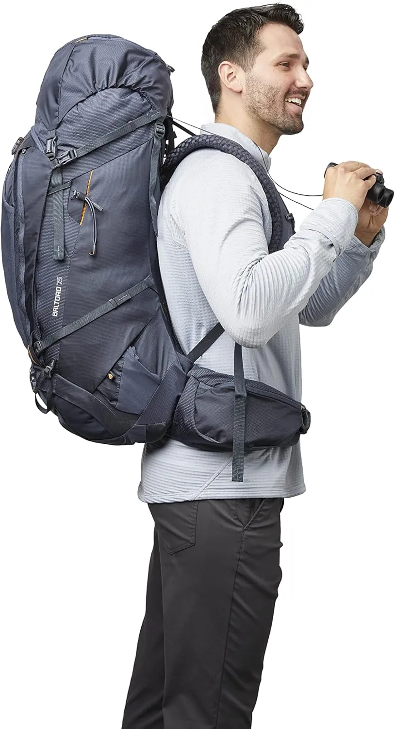 Gregory Baltoro 75L Pro Unisex Backpacking Pack with FreeFloat Suspension, AirCushion Breathable Backpanel, Large, Alaska Blue