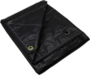 Grip 16 Mil Heavy Duty Truck Tarp - Triangular Reinforced Fabric with D-Rings Every Two Feet - Water and Tear Resistant - Cover Truck Beds, Trailers, Boats - Home, Landscaping, Traveling (10' x 12')
