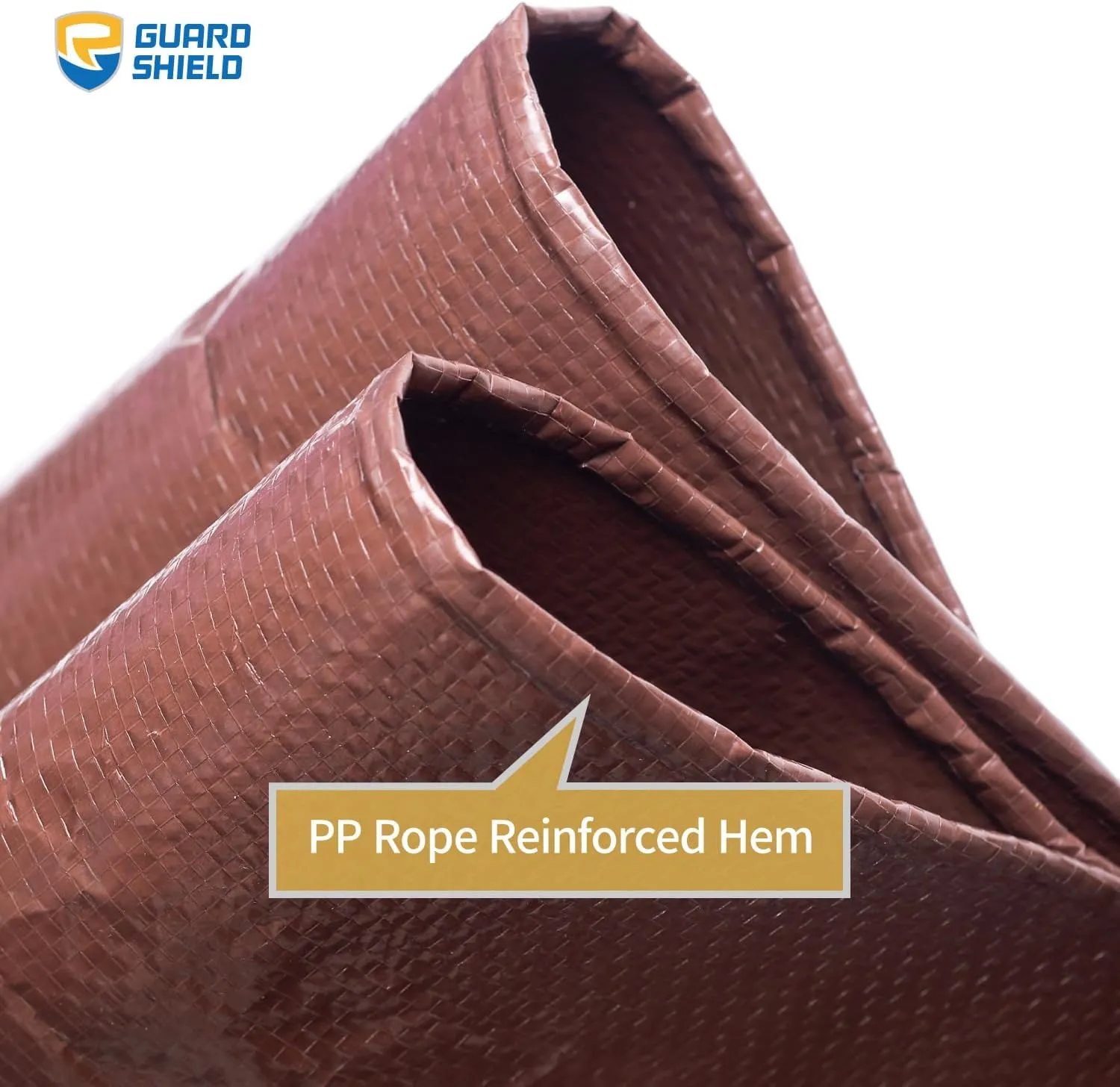 GUARD SHIELD 10x12 Feet Tarp Waterproof Brown Silver Rain Roof Tarps for Patio Floor Cover Weatherproof Outdoor 8mil