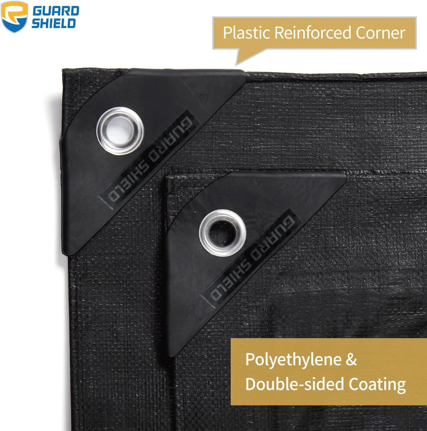 GUARD SHIELD Tarp Waterproof Heavy Duty Matte Black Tarp 20x20 Feet Large UV Resistant Tarps Cover Outdoor 11mil