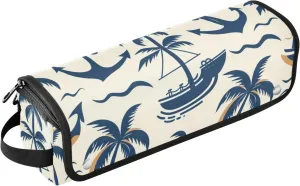 Hair Tools Travel Bag Cartoon Coconut Tree Spear and Waves Portable Hot Tool Mat Bag