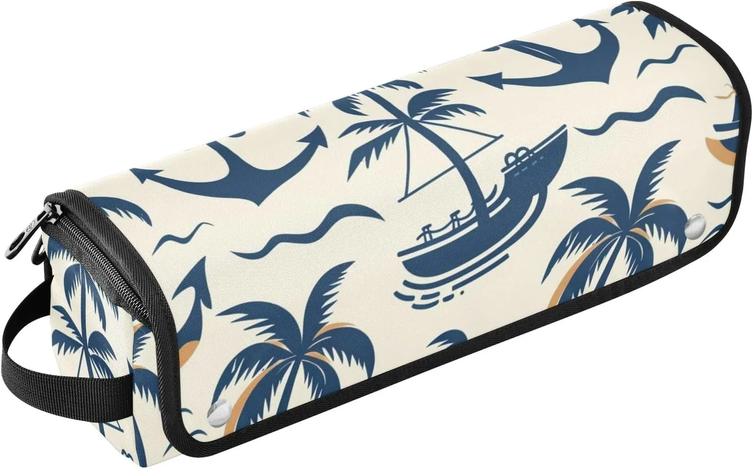 Hair Tools Travel Bag Cartoon Coconut Tree Spear and Waves Portable Hot Tool Mat Bag