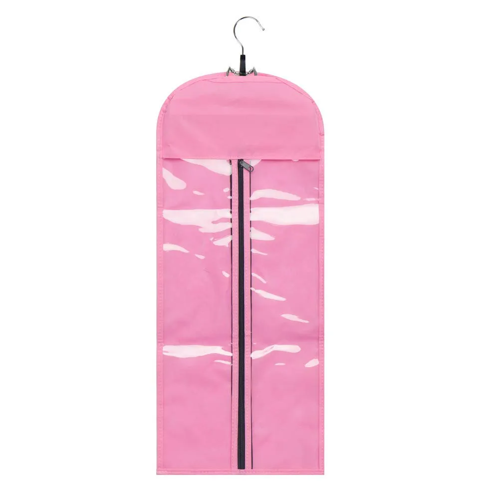 Hairro Portable Hair Extensions Carrier Non-woven Dust-proof Storage Case with Wooden Hanger for Human Hair Extensions, 26 Inch Creamy Pink
