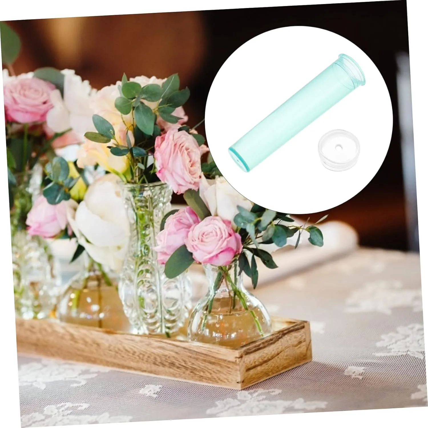 Happyyami 2sets Single Rose Water Tube Potted Plant Watering Device Plastic Florist Flower Tube Flower Water Container Nutrition 90pcs*2
