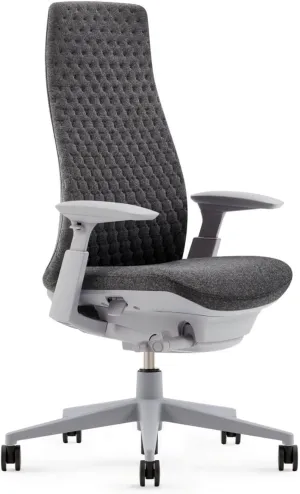 Haworth Fern Ergonomic Office Chair – Stylish and Innovative Desk Chair with Digital Knit Finish - Without Lumbar Support (Heathered Grey)