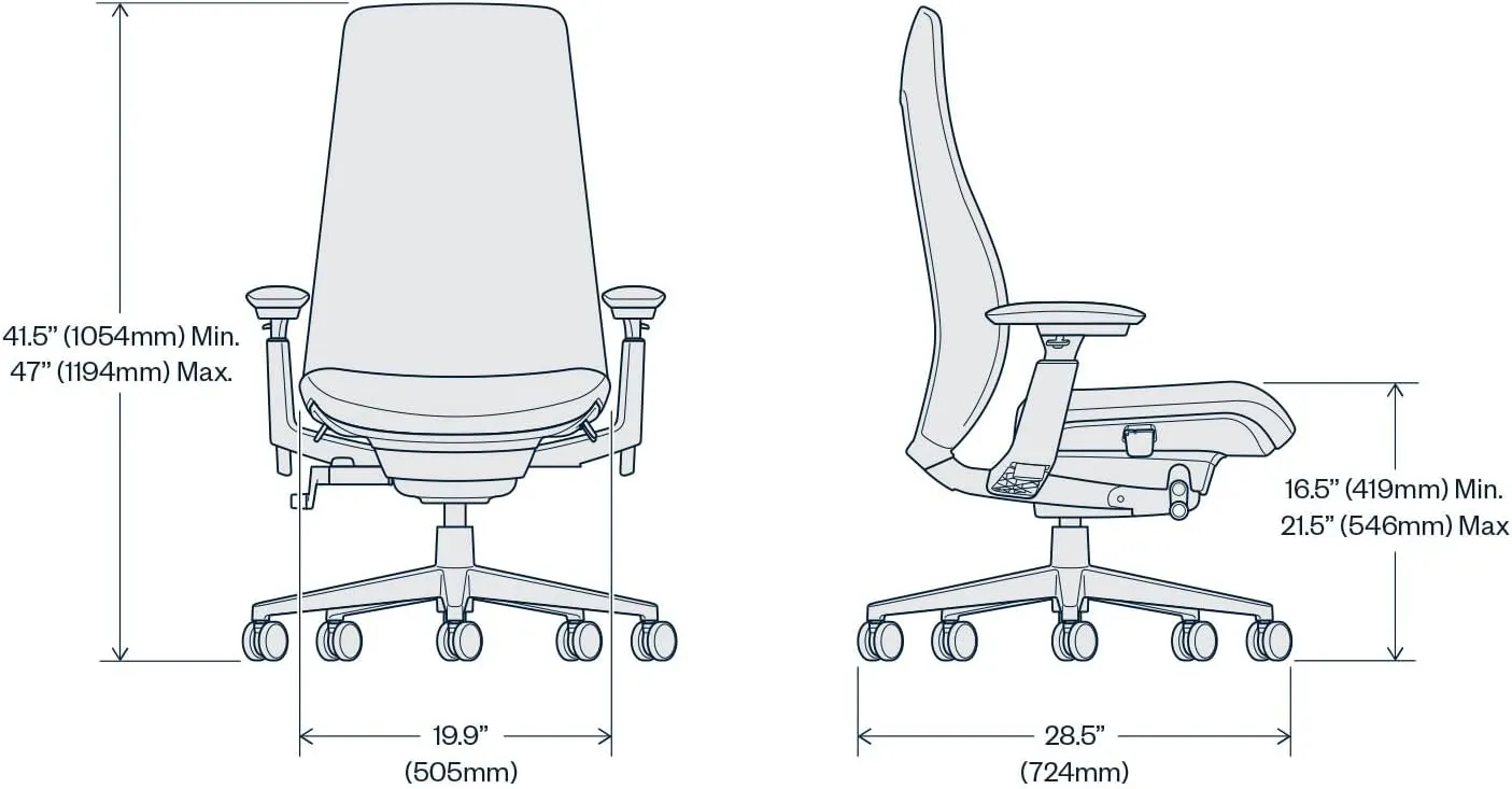 Haworth Fern Ergonomic Office Chair – Stylish and Innovative Desk Chair with Digital Knit Finish - Without Lumbar Support (Heathered Grey)