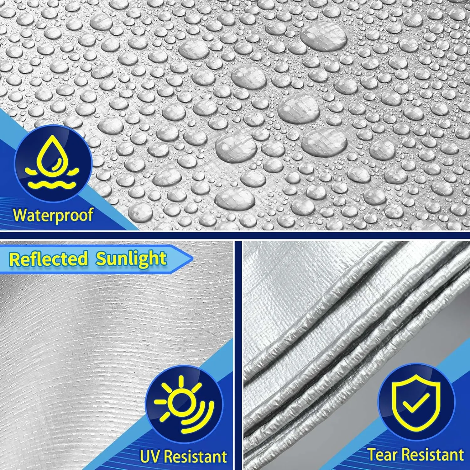 Heavy Duty Tarp 16' X 20', 16 Mil Large Waterproof Tarps, High Durability, UV Resistant, Tear Resistant with Grommets Every 18 Inches for Outdoor
