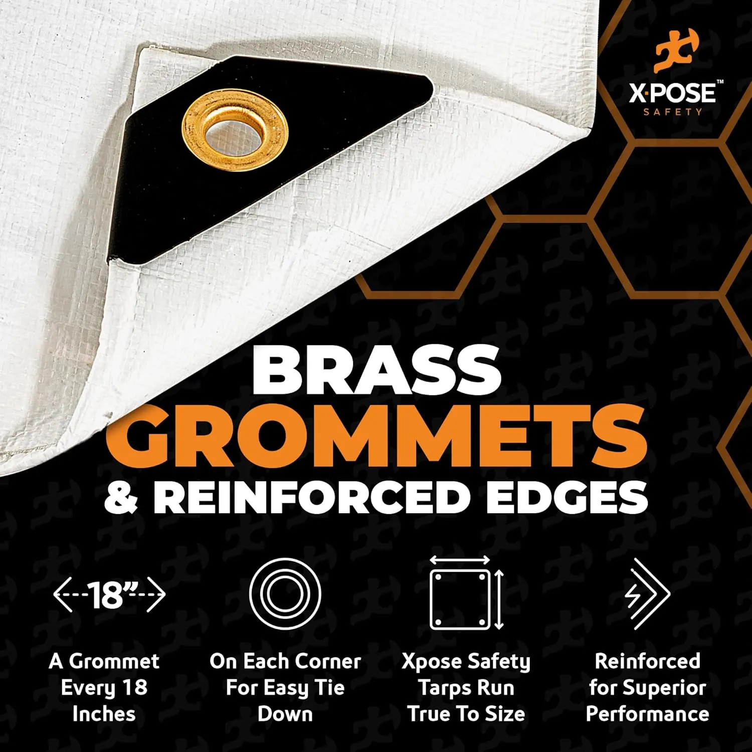 Heavy Duty White Poly Tarp 9' X 12' - Multipurpose Protective Cover - Durable, Waterproof, Weather Proof, Rip and Tear Resistant - Extra Thick 12 Mil Polyethylene - by Xpose Safety