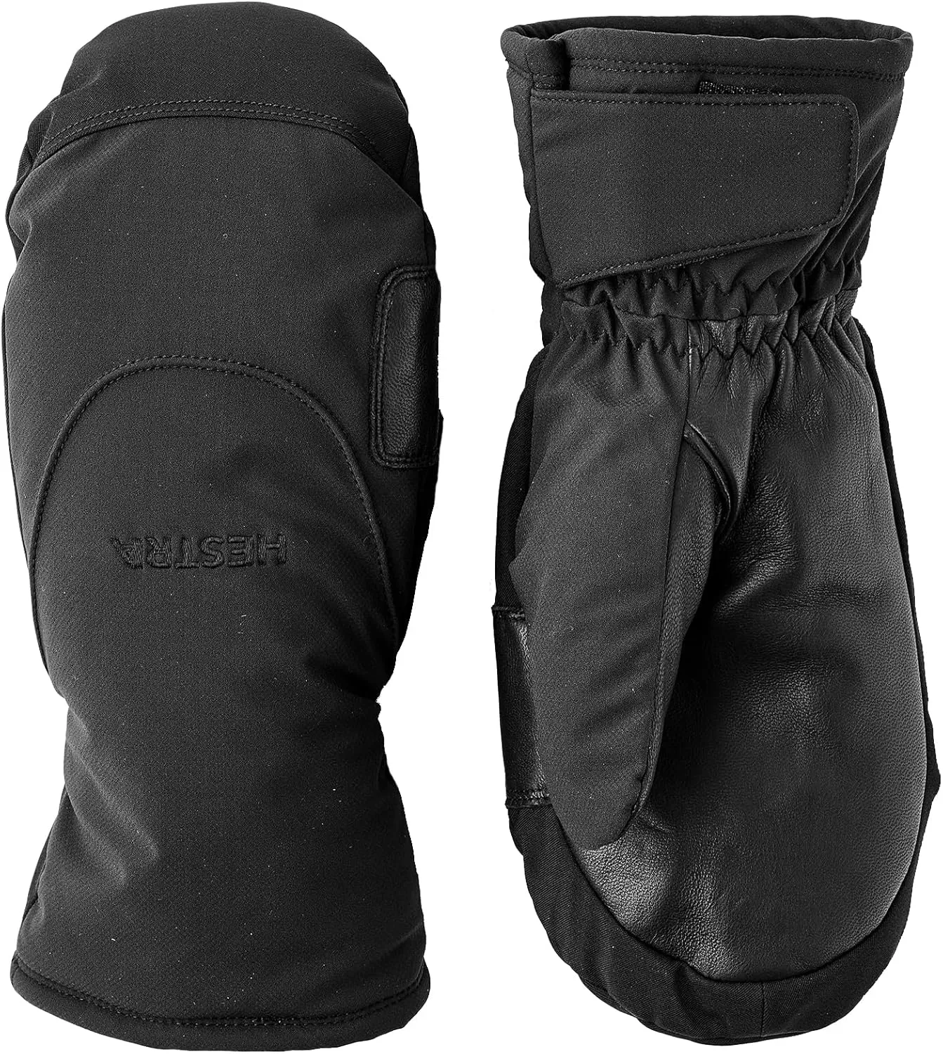 Hestra Unisex CZone Mellow Mitt, Waterproof & Windproof Insulated Leather Mitten, Alpine Skiing & Snowboarding, Men & Women