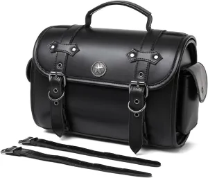 High Capacity Unique Punk Motorcycle Leather Tool Bag Saddlebag For Bikers & Adventurers Long Distance Riding Essential