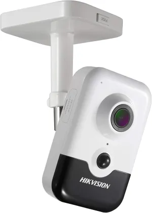 Hikvision Indoor 4MP DS-2CD2443G0-IW PoE Cube Camera 2.8mm Lens with Build in SD Slot, Wi-Fi, Two Way Audio, English Version, Replacement Model for DS-2CD2442FWD-IW