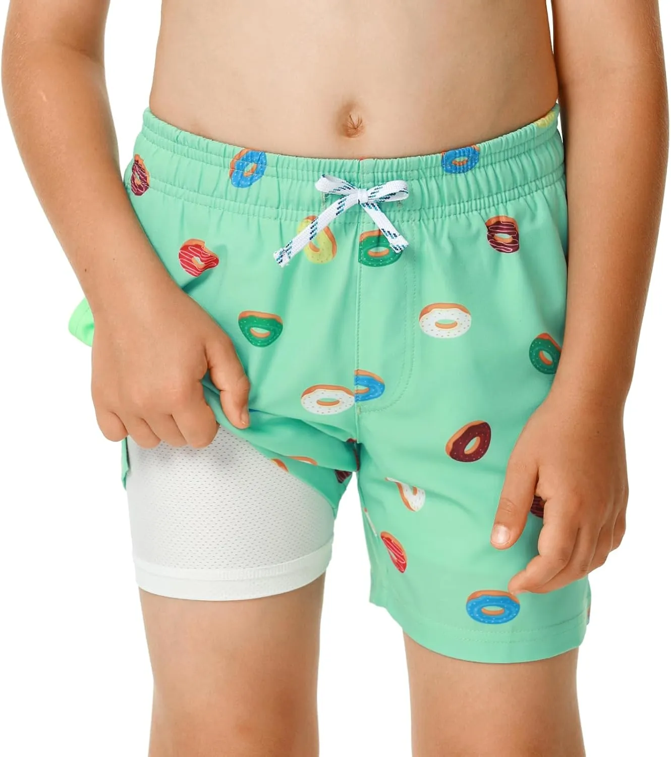 HODOSPORTS Boys Swim Trunks with Compression Liner Swimwear Bathing Suits Swim Shorts with Pockets
