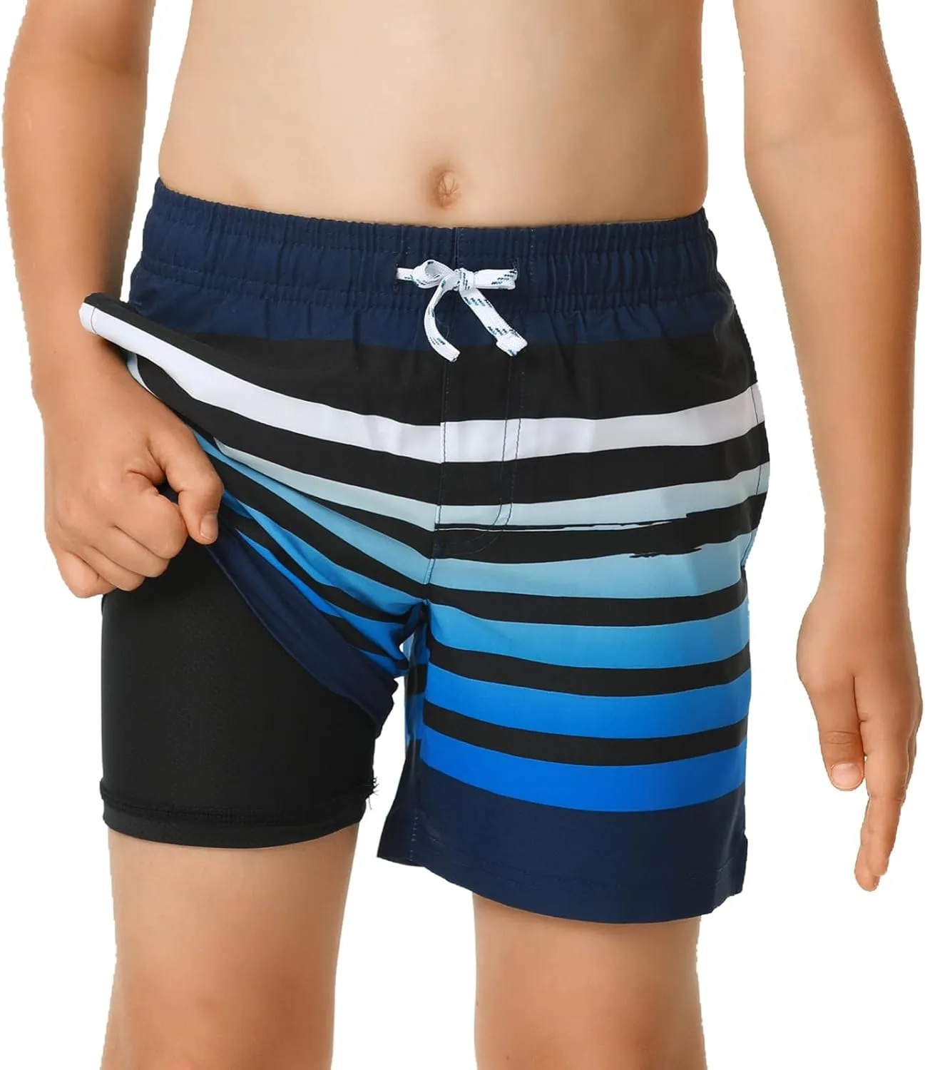 HODOSPORTS Boys Swim Trunks with Compression Liner Swimwear Bathing Suits Swim Shorts with Pockets