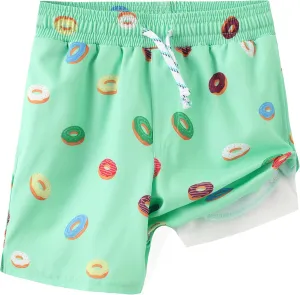 HODOSPORTS Boys Swim Trunks with Compression Liner Swimwear Bathing Suits Swim Shorts with Pockets