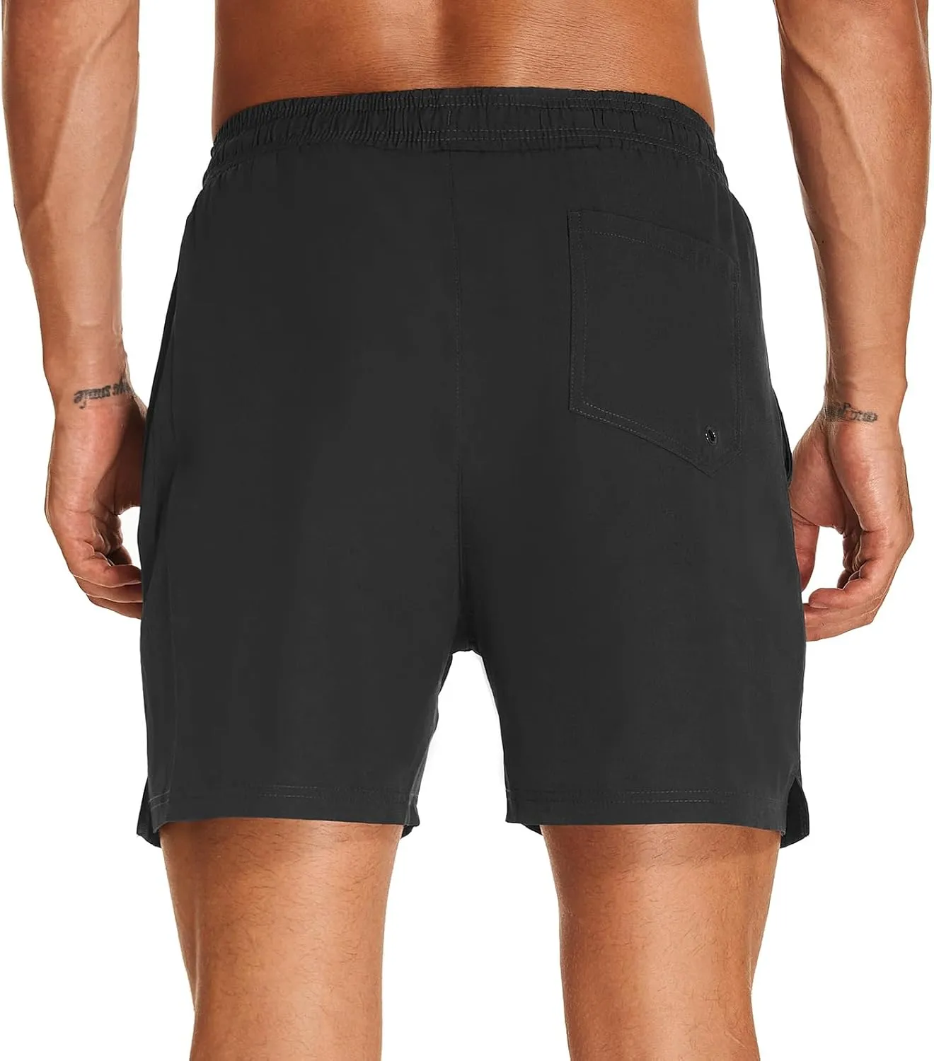 HODOSPORTS Mens Swim Trunks 5" Inseam Quick Dry Swimsuit with Compression Liner and Pockets Swimming Shorts
