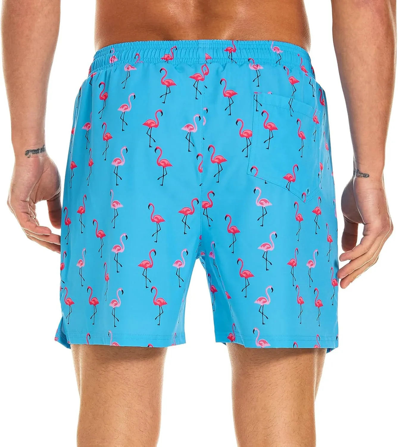 HODOSPORTS Mens Swim Trunks 5" Inseam Quick Dry Swimsuit with Compression Liner and Pockets Swimming Shorts