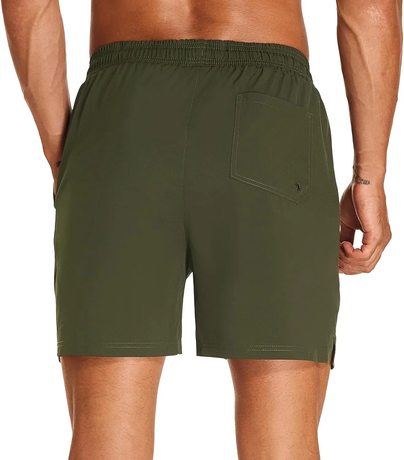 HODOSPORTS Mens Swim Trunks 5" Inseam Quick Dry Swimsuit with Compression Liner and Pockets Swimming Shorts