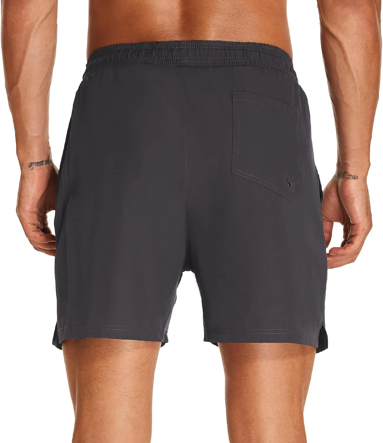 HODOSPORTS Mens Swim Trunks 5" Inseam Quick Dry Swimsuit with Compression Liner and Pockets Swimming Shorts