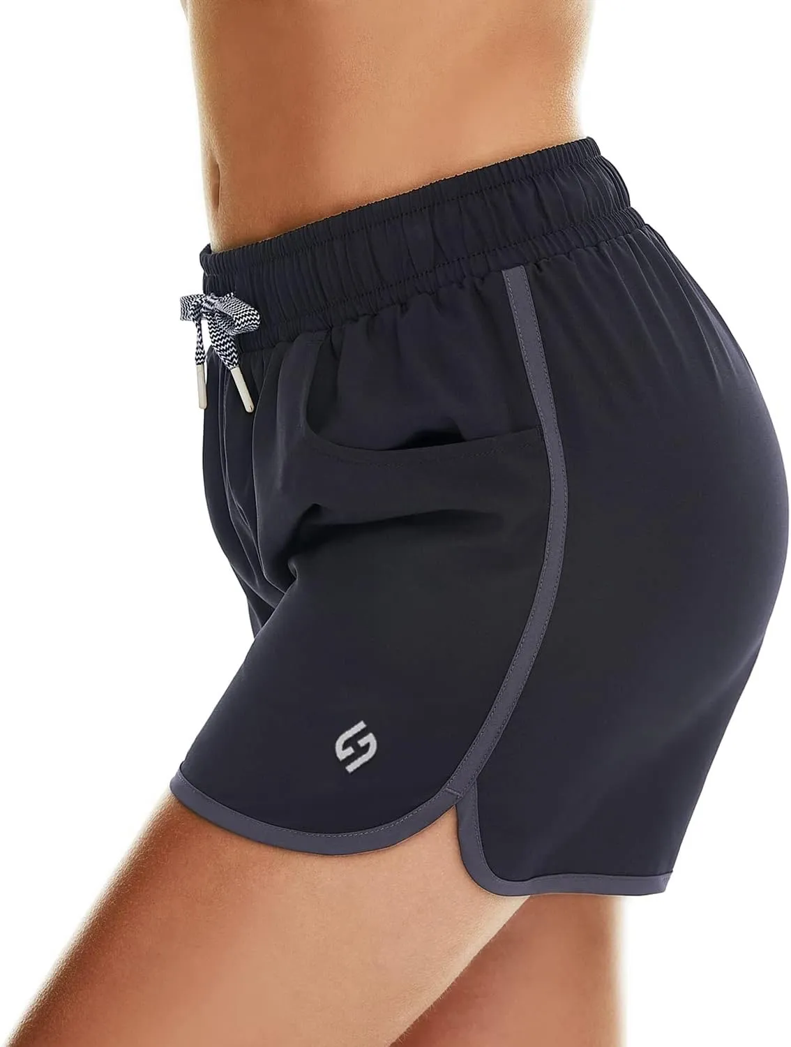 HODOSPORTS Women's 4" Swim Shorts Quick Dry Board Shorts Swimsuit Bottom with Pockets
