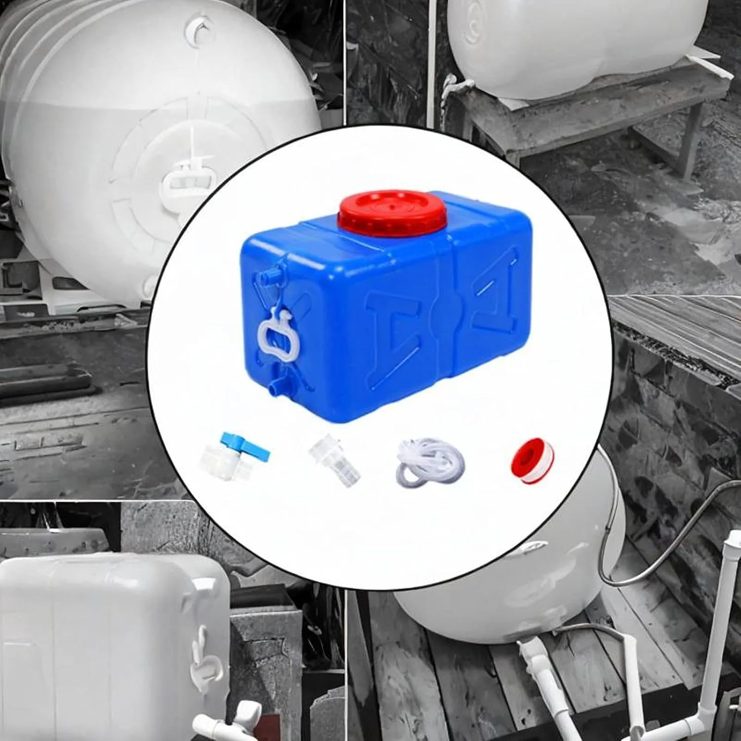 Horizontal Water Tank Drink Container Portable Water Bucket Storage Barrel for Driving Backpacking Traveling Outdoor Hiking, 30L
