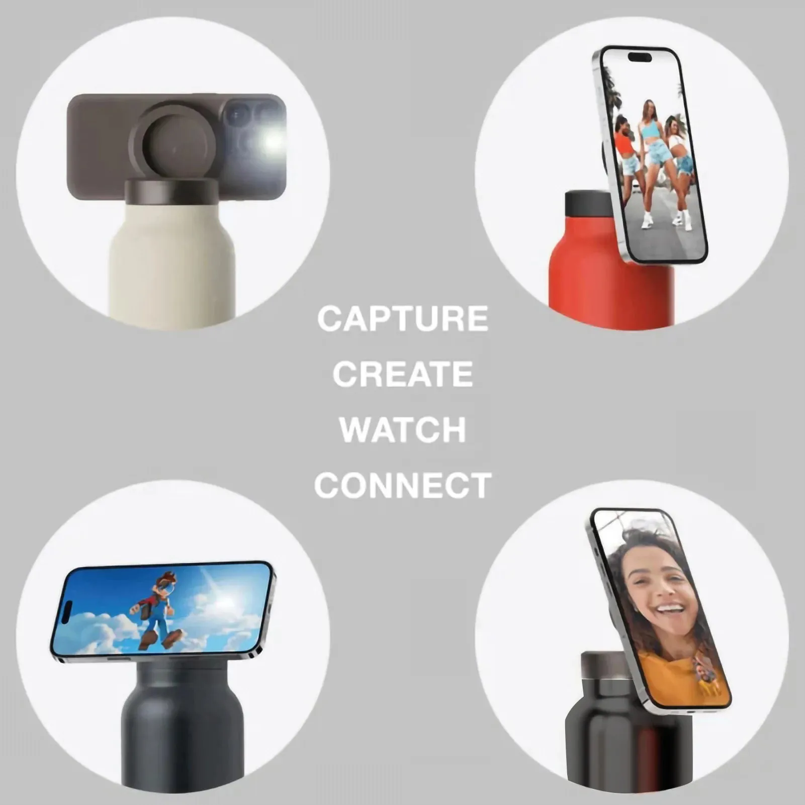 HydraConnect Insulated Water Bottle with Magnetic Phone Mount