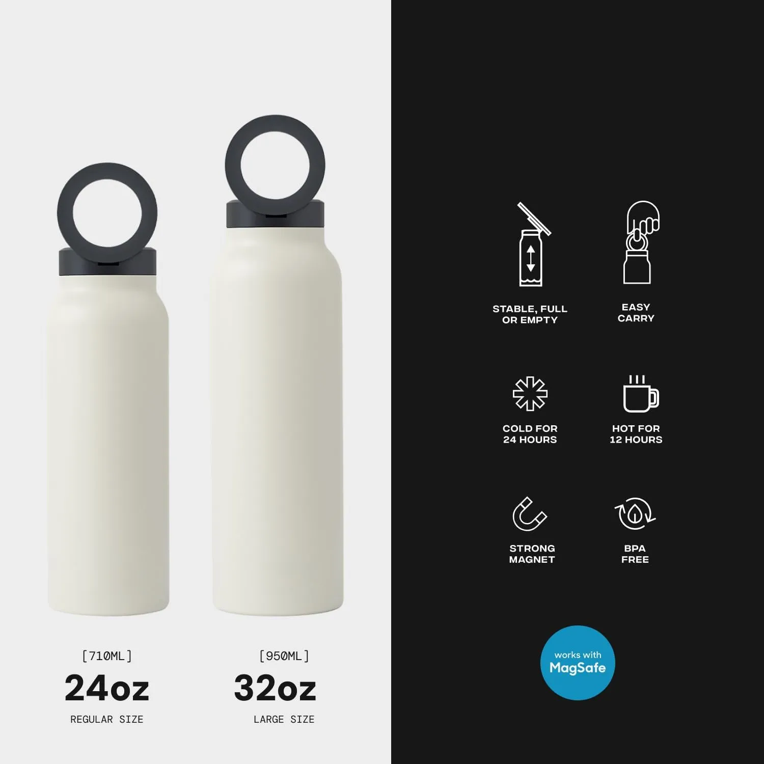 HydraConnect Insulated Water Bottle with Magnetic Phone Mount
