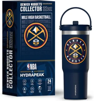 Hydrapeak x NBA Officially Licensed Denver Nuggets 32oz Nomad Stainless Steel Tumbler with Handle and Straw Lid, Leakproof Water Bottle in Limited Edition Collector's Gift Box