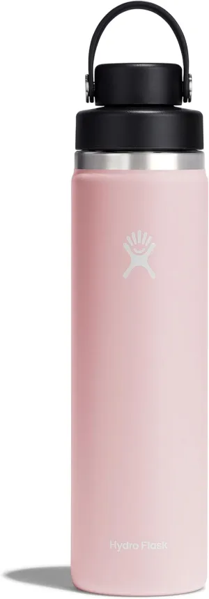 Hydro Flask 24 Oz Wide Mouth Flex Chug Cap Trillium Pink Insulated Sports Water Bottle, 24 Fluid Ounces, Stainless Steel, 24-Hour Cold Retention