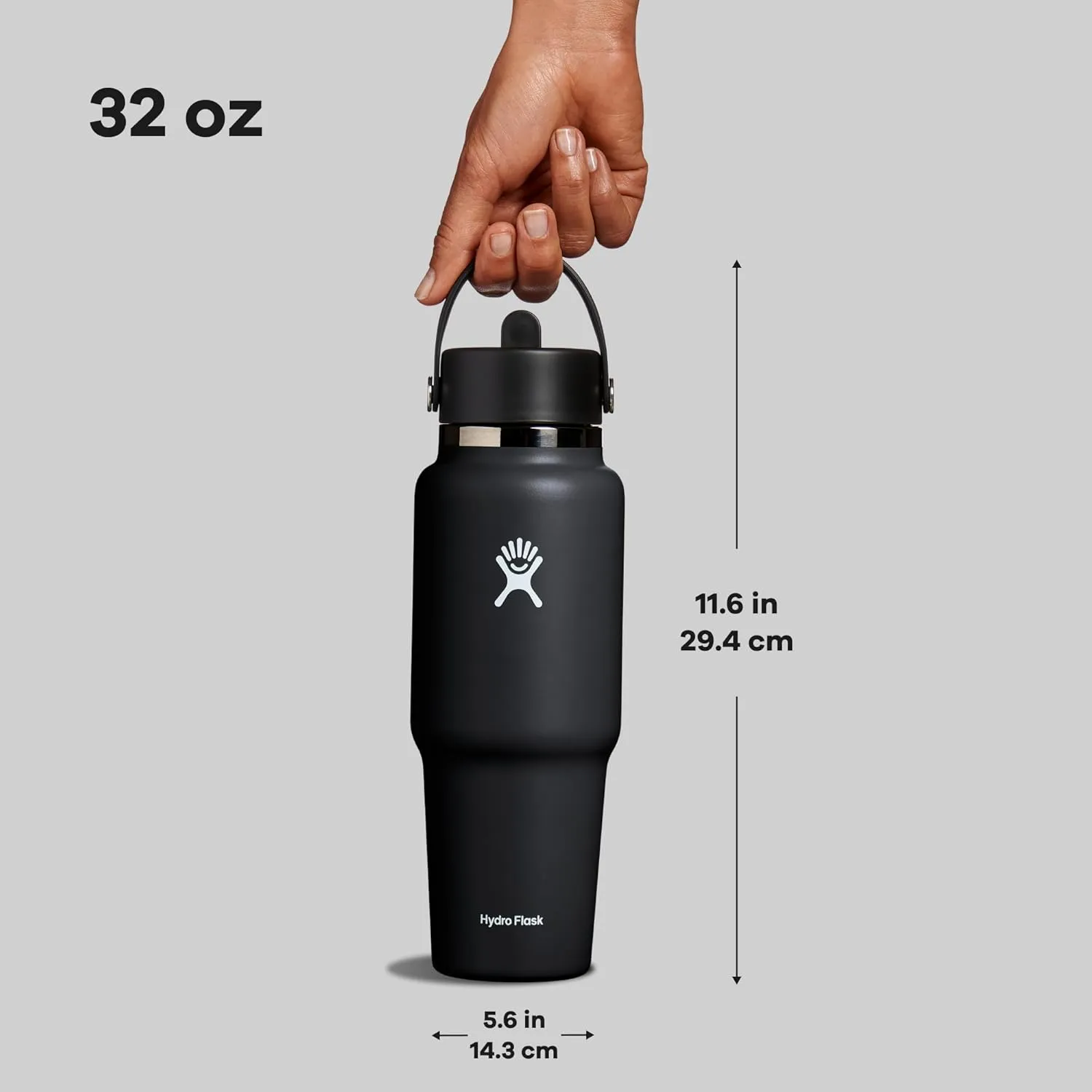 Hydro Flask 32 Oz Wide Flex Straw Travel Bottle Black