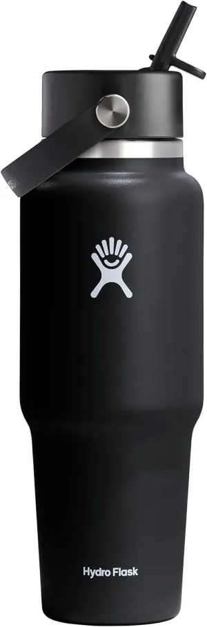 Hydro Flask 32 Oz Wide Flex Straw Travel Bottle Black