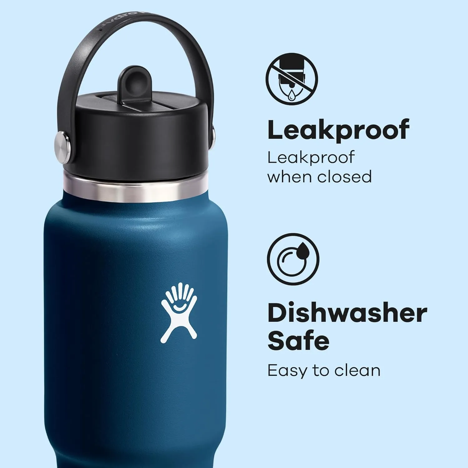 Hydro Flask 32 Oz Wide Flex Straw Travel Bottle Indigo