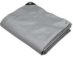Hygrade Heavy Duty Super Cover Poly Tarp, 10 Mil, Silver/Black, 25'L X 40'W
