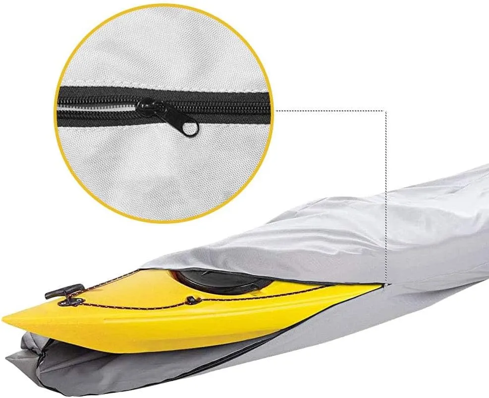 i COVER 16ft Kayak Cover- Water Proof 600D Heavy Duty Kayaks/Canoe Covers Fits Canoes or Paddleboards up to 16ft Long and Beam Width up to 36in, Grey
