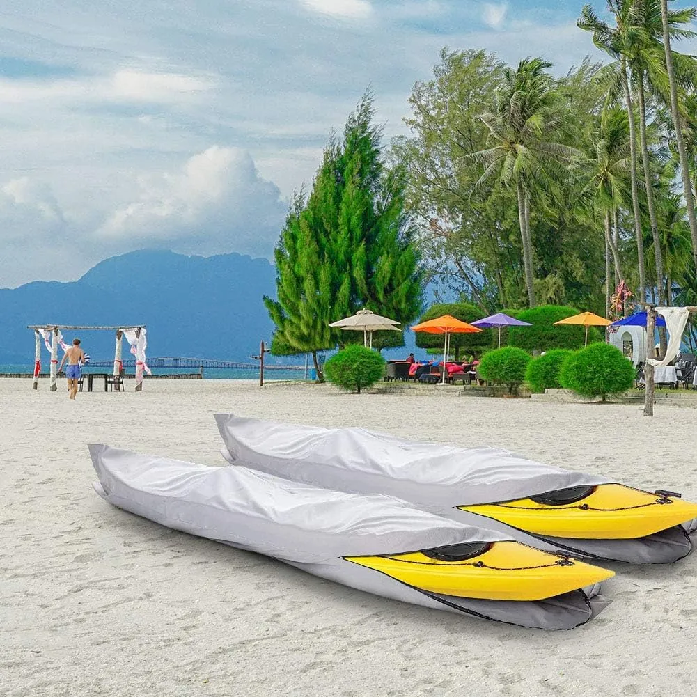 i COVER 16ft Kayak Cover- Water Proof 600D Heavy Duty Kayaks/Canoe Covers Fits Canoes or Paddleboards up to 16ft Long and Beam Width up to 36in, Grey