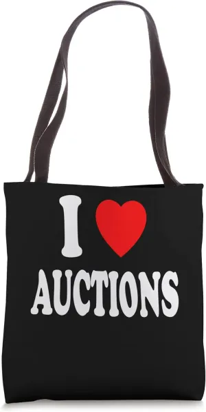 I Heart (Love) Auctions Auto Estate Storage Locker Tote Bag