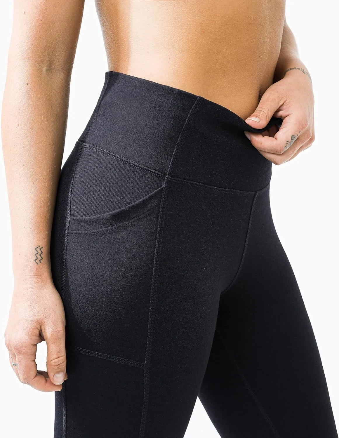 IBEX Merino Wool Women's Lizzi Tight Compression Leggings with Pockets | High Waisted Workout Leggings for Women