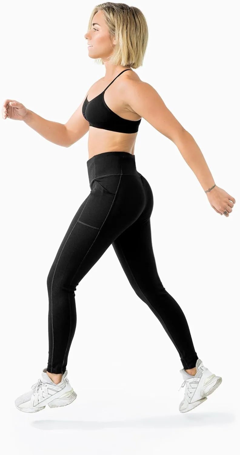 IBEX Merino Wool Women's Lizzi Tight Compression Leggings with Pockets | High Waisted Workout Leggings for Women