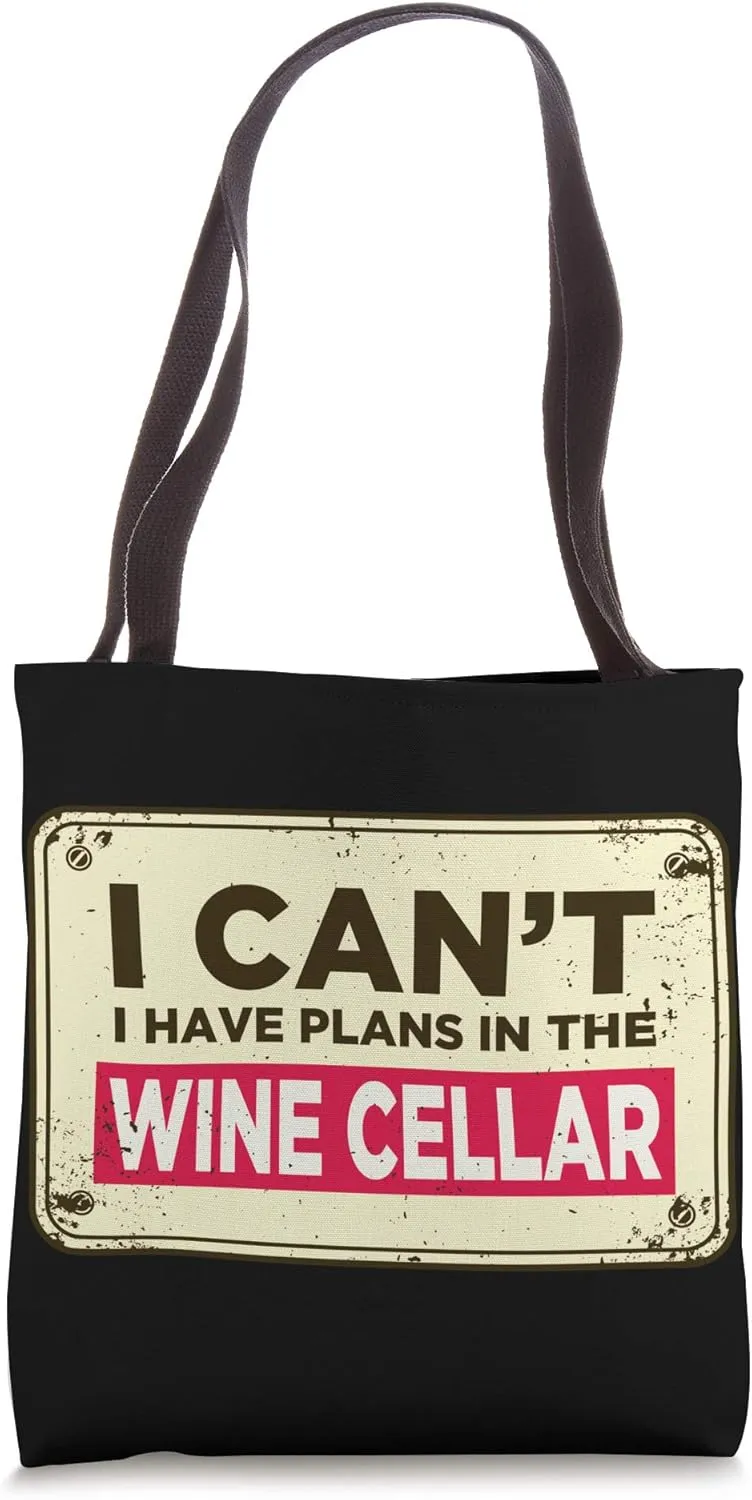In The Wine Cellar Wine Lover Drinking Funny Wine Cellar Tote Bag
