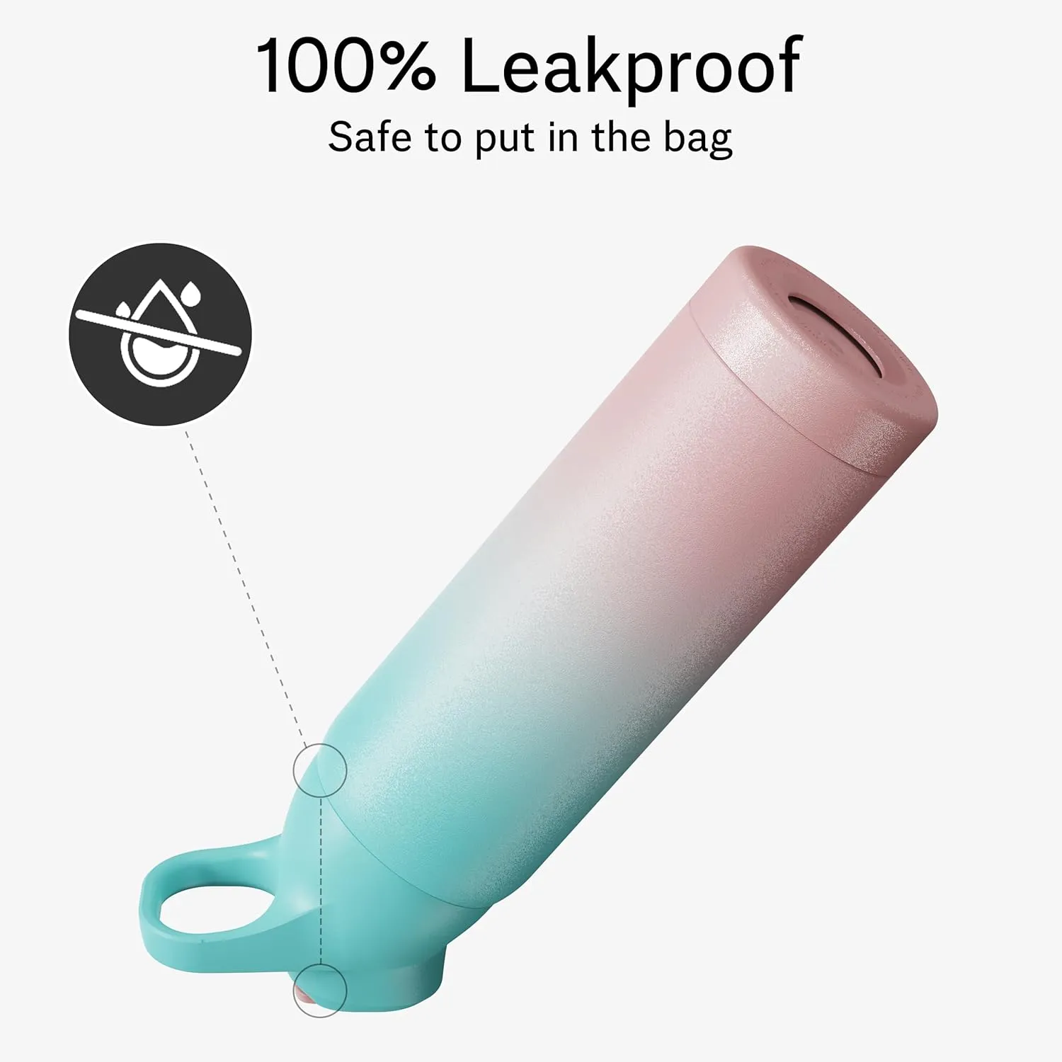 Insulated Water Bottle with Straw - Encool Stainless Steel Water Bottle, Reusable Leakproof and BPA-Free for Sports, Travel, Cold for 24 Hours, 24 oz, Cherry Blossom