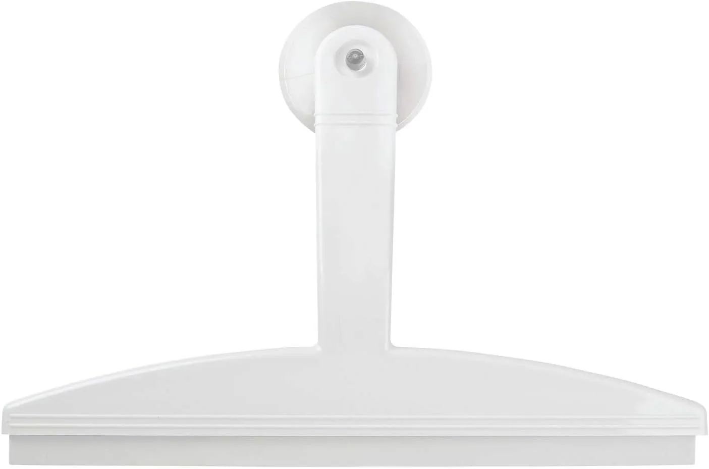 InterDesign Bathroom Shower Door, Window and Mirror Squeegee with Suction Storage Hook - 12", White