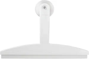 InterDesign Bathroom Shower Door, Window and Mirror Squeegee with Suction Storage Hook - 12", White
