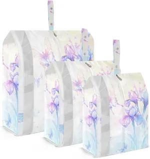 Irises Travel Storage Bag with Lanyard - Portable Lightweight Classified Storage Bag with Zipper, Dust and Waterproof Travel Packing Cube for Suitcase,3 Pieces