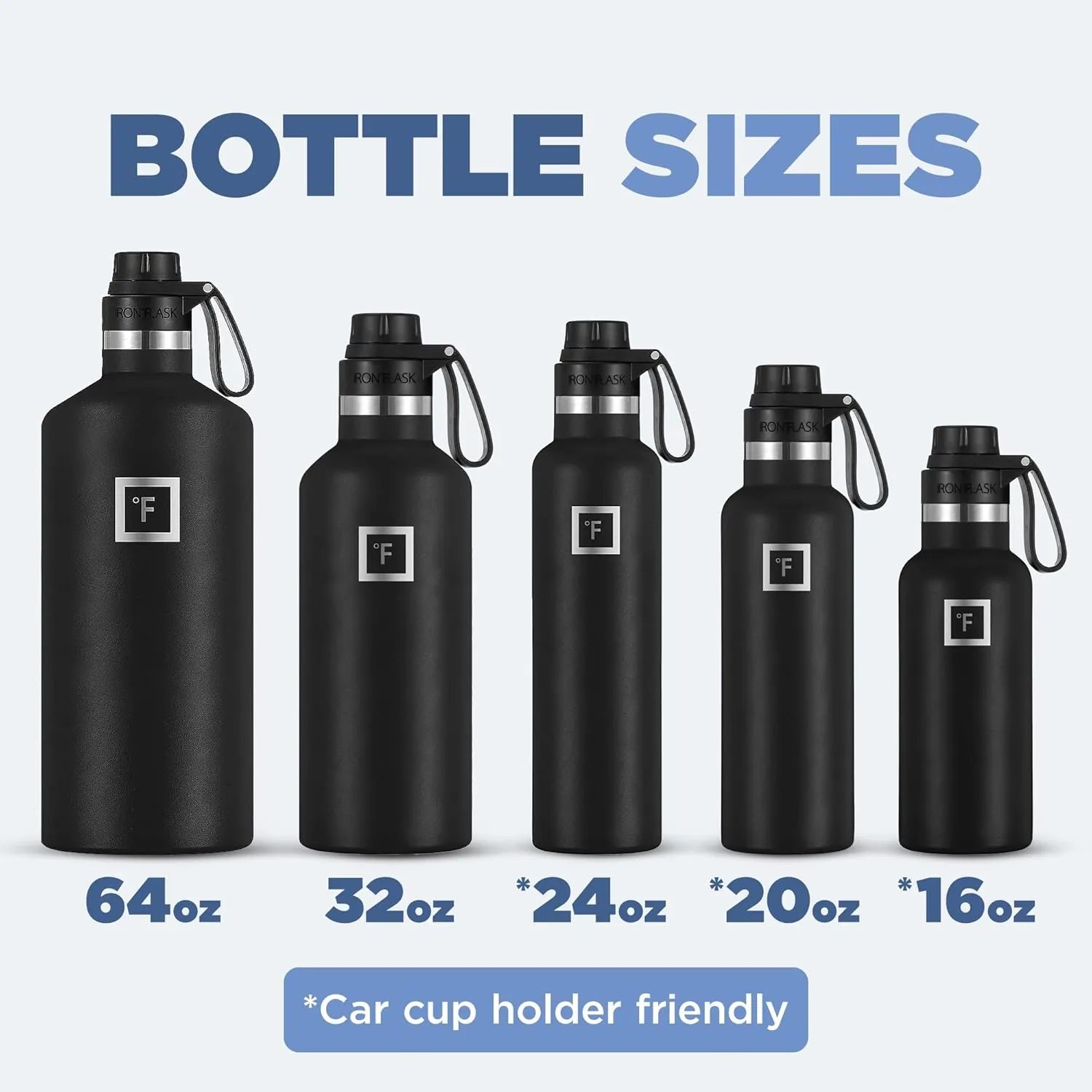 IRON °FLASK Camping & Hiking Hydration Canteens - 3 Lids (Narrow Spout Lid) Leak Proof Vacuum Insulated Stainless Steel - Hot & Cold Double Walled Sports Water Bottle - Cotton Candy, 32 Oz