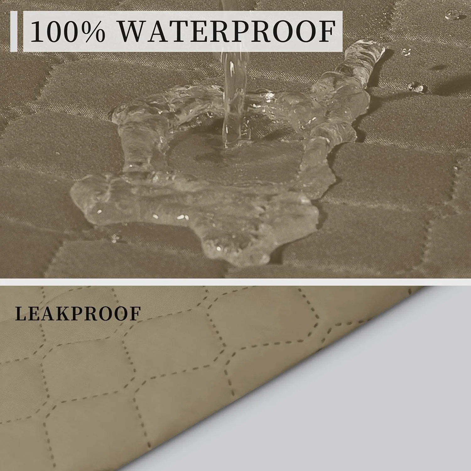 ISSUNTEX Double Protection 100% Waterproof Sofa Covers for Living Room, Couch Covers for 3 Cushion Couch Sofa, Reversible Furniture Protector Sofa Cover for Dogs, Pets, Kids (Sofa, Beige/Beige)