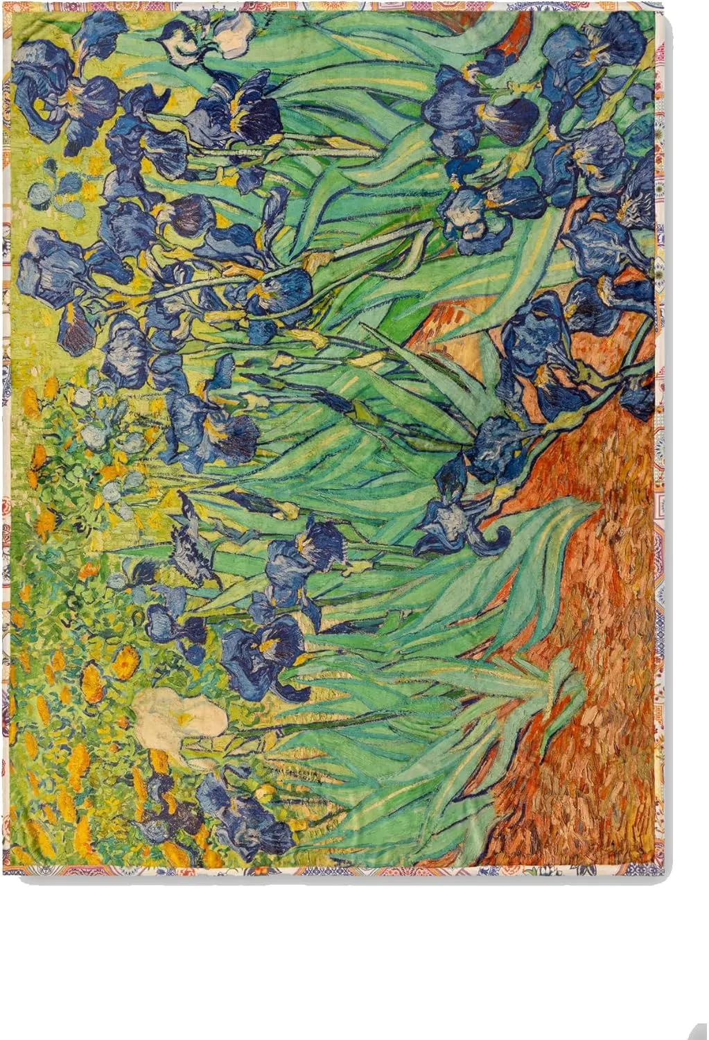 Johnny Was Irisis Travel Blanket Van Gogh Reversible Blue Floral Home Lounge New